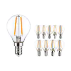 Mehrfachpackung 10x LED E14 Kugel Fadenlampe Klar 4.5W 470lm - 827 | Ersatz für 40W