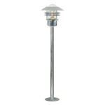 Nordlux Vejers Lampadaire extérieur Acier Galvanisé et Verre Gris | IP54 - Convient pour E27
