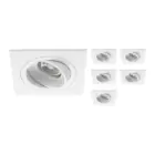 Lot 6x Encastré Spot Boxi MR16 inclinable Blanc | Diamètre 80mm - GU10 Culot